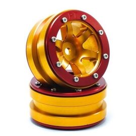 Beadlock Jantes PT-Wave doré/rouge 1.9 (2 pcs)