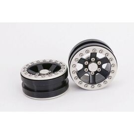 Beadlock Wheels PT-Escalade Black/Silver 1.9 (2 pcs)