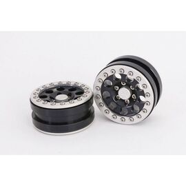 Beadlock Wheels PT-Ghost Black/Silver 1.9 (2pcs)