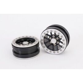 Beadlock Wheels PT-Warrior Black/Silver 1.9 (2pcs)