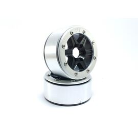 Beadlock Wheels SIXSTAR noir/argent 1.9 (2) sans moyeu de roue