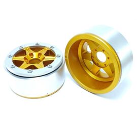 Beadlock Wheels SIXSTAR doré/argent 1.9 (2) sans moyeu de roue