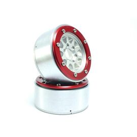 Beadlock Wheels GEAR argent/rouge 1.9 (2) sans moyeu de roue