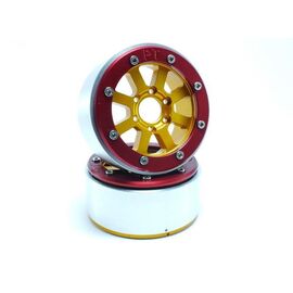 ABMT5040GOR-Beadlock Wheels HAMMER Gold/Red 1.9 (2) w/o Hub
