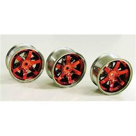 Red Plated 2-Piece 6-Spoke Wheels (26mm Offset 6)