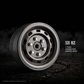 Gmade 1.9 SR02 beadlock wheels (Uncoated steel) (2)