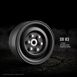 Gmade 1.9 SR03 beadlock wheels (Matt black) (2)