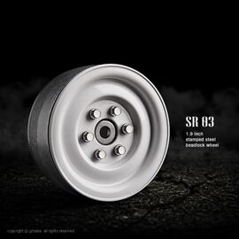 Gmade 1.9 SR03 beadlock wheels (Gloss white) (2)