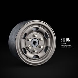 Gmade 1.9 SR05 beadlock wheels (Uncoated Silver) (2)