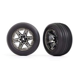 Tires & wheels, assembled, glued (2.8 ') (RXT black chrome wheels, ribbed t ires, foam inserts) (electric front)
