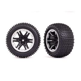 Tires & wheels, assembled, glued (2.8 ') (RXT black & satin wheels, Alias t ires, foam inserts) (2WD electric rea