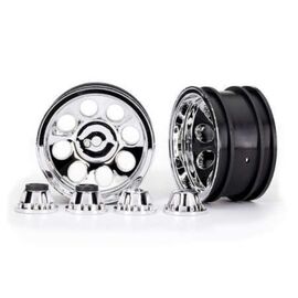 Wheels, 2.2', classic chrome (2)/ cen ter caps (front (2), rear (2)) (requi res #8255A extended thread stub axle)