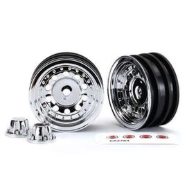 Wheels, 1.9', chrome (2)/ center caps (2)/ decal sheet (requires #8255A ex tended stub axle)