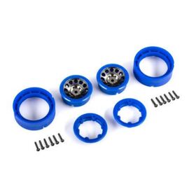 Wheels, 1.0', Method Race Wheels 105 Beadlock (satin black chrome with blu e beadlock) (2)