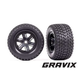 Tires & wheels, assembled, glued (X-M axx┬« black wheels, GravixÔäó tires, foa m inserts) (left & right)