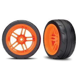 Tires and wheels, assembled, glued (s plit-spoke orange wheels, 1.9' Respon se tires) (extra wide, rear) (2) (VXL