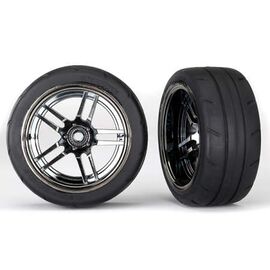 Tires and wheels, assembled, glued (s plit-spoke black chrome wheels,├é┬á1.9' Response tires) (extra wide, rear) (