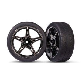 Tires and wheels, assembled, glued (s plit-spoke black chrome wheels, 1.9' Response tires) (front) (2)