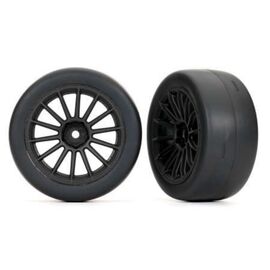 Tires and wheels, assembled, glued (m ulti-spoke black wheels, 2.0' ultra-w ide slick tires, foam in