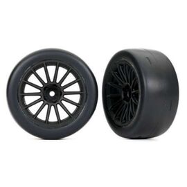Tires and wheels, assembled, glued (m ulti-spoke black wheels, 2.0' ultra-w ide slick tires foam ins