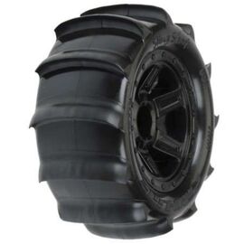 1/16 Sling Shot Fr/Rr 2.2" Sand Tires Mounted 12mm Blk Desperado (2)