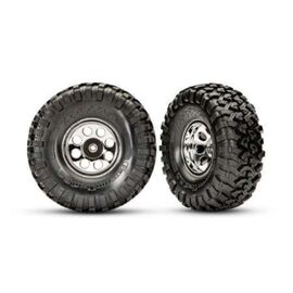 Tires and wheels, assembled, glued (2 .2' classic chrome wheels, Canyon Tra il 5.3x2.2' tires, foam inserts) (2)/