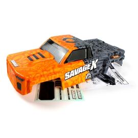 Karosserie GT-6 Sportcab Truck bemalt (Orange/Grau)