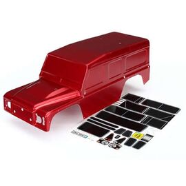 Body, Land Rover Defender, red (paint ed)/ decals