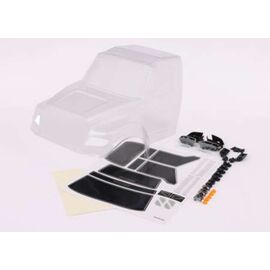 Body, TRX-6 Ultimate RC Hauler (clear , requires painting) (includes headli ghts, roof lights, side mirrors, & de