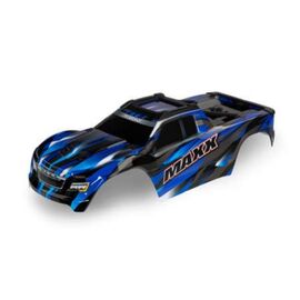 Body, Maxx, blue (painted, decals app lied) (fits Maxx with extended chassi s (352mm wheelbase))