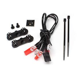 LED Lights/ harness (4 red lights)/ L ED housing (2)/ wire clip (1)/ wire ties (2)/ 3x6mm CCS (2) (u