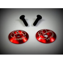 Rondelles en aluminium (2) pour l'aileron arrière, rouge