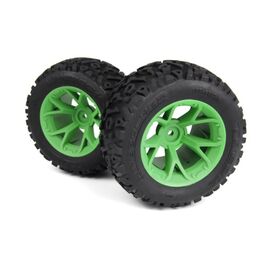 Pneus Linebacker montés sur roue MT (vert/2pcs)