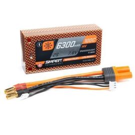 6300mAh 2S 7.6V 100C Smart HV LiPo Sh ort 5mm Tubes