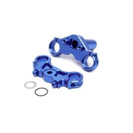 Aluminum Triple Clamp Set, Blue: PM-M X