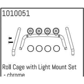 Roll Cage with Light Mount Set - chrome