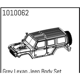 Grey Lexan Wrangler Carrosserie Set