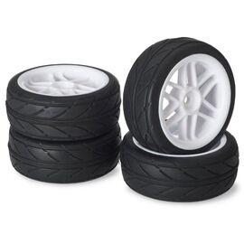 Train de roues Piste  6 battons/Profile  blanc 1/10ème (4pcs)