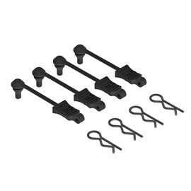 Body Clip Retainer 1/10 Scale Black ( 4)