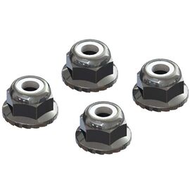 AR708008 Flanged Nyloc Locknut 4mm Si lver (4)