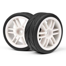 Strada TC Treaded Tyre & White Spoke Wheel Assembly (1 Pr)