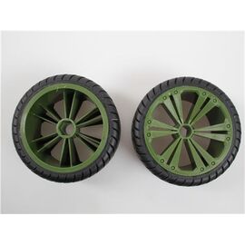 Set 2x Roues avant pour Buggy vert