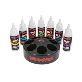 Spinning carousel rack (includes 20 w t, 30 wt, 40 wt, 50 wt, 60 wt, 70 wt, & 80 wt premium shock oils)