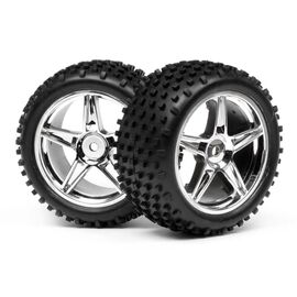 STRADA - Pneus Buggy 1:10 montés sur jantes blanches