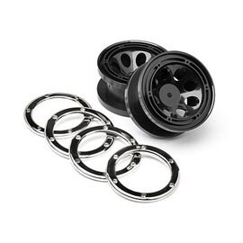Wheels w/Gunmetal Beadlocks 2pcs (Scout RC)