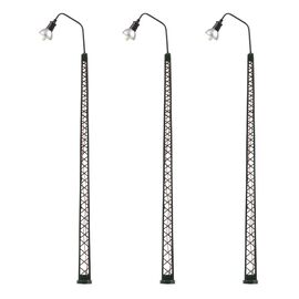 Luminaire LED en arc de mât à grille blanc chaud 3 pièces