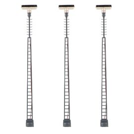 Luminaire LED pour mât à grille blanc chaud 3 pièces