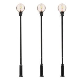 Lanterne de parking LED sphérique à poser blanc chaud 3 pièces