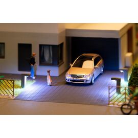Luminaire de chemin à LED anthracite blanc chaud 3 pièces