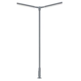 Lampes LED pour mât cruciforme à deux bras blanc froid
